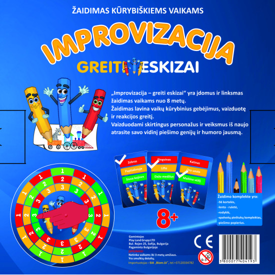 Stalo žaidimas Vaizduotė. Greiti piešiniai (8+, lietuvių k.), PlayLand, L-261LT