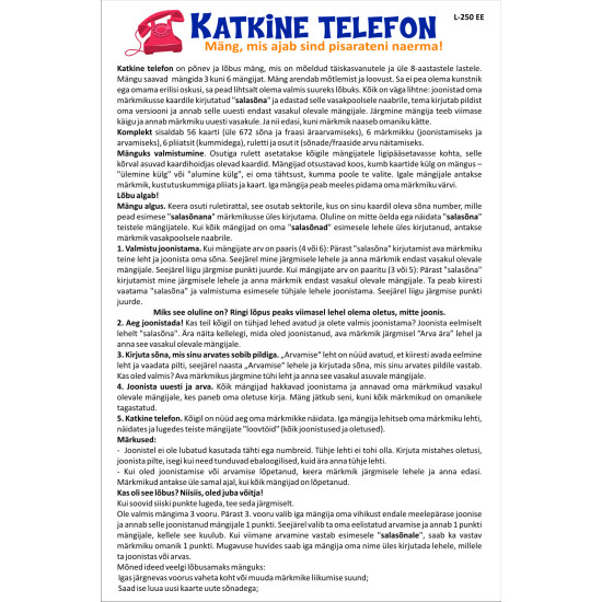 Galda spēle Sabojātais telefons (8+, igauņu valodā), PlayLand, L-250EE