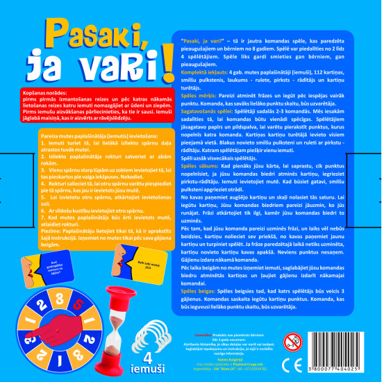 Galda spēle Pasaki, ja vari! (8+, latviešu valodā), PlayLand, L-249LV
