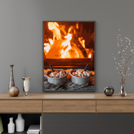 Glezna pēc numuriem, Pie kamīna, 40x50, Other, ANG072