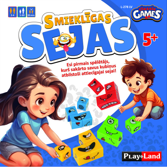 Galda spēle Smieklīgās sejiņas (5+, latviešu valodā), PlayLand, L-278LV