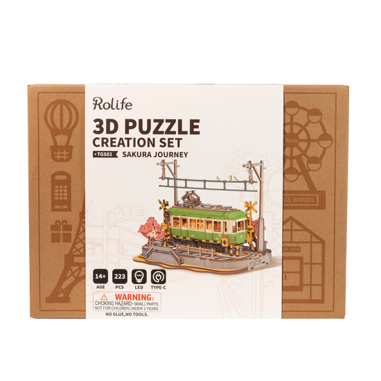 3D koka puzle, Sakuras ceļojums, 223 gab, Rolife, TGS02