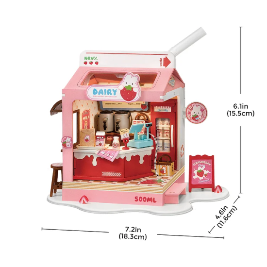 Miniatūra māja, Zemeņu piena kaste, Rolife, DS034