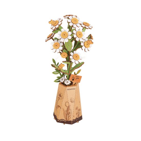 3D Wooden Puzzles, Chamomile, 101 pcs, Rowood, TW061