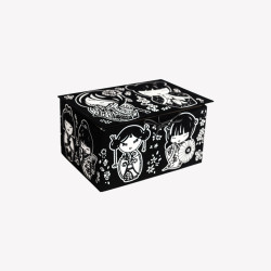Colorvelvet, Kast 23x17x13 cm flomasteritega, Kokeshi nukk, BOX17