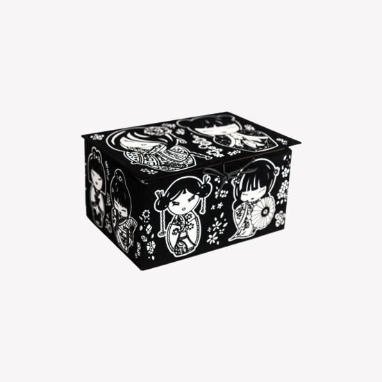 Colorvelvet, Box 23x17x13 cm with markers, Kokeshi, BOX17