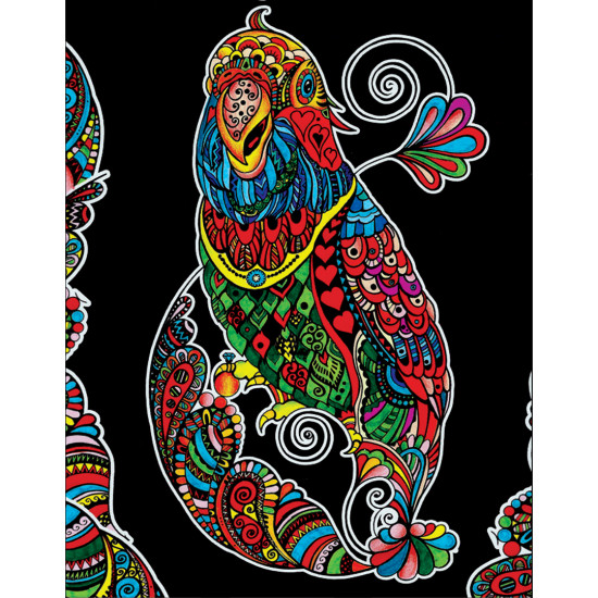 Colorvelvet Didelis paveiksliukas A3, Papūga, L108