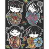 Colorvelvet, Maza bilde A4, Kokeshi lelle, SMALL 39