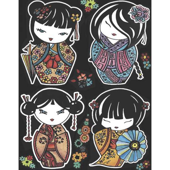 Colorvelvet, Maza bilde A4, Kokeshi lelle, SMALL 39