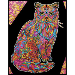 Colorvelvet, Maza bilde A4 ar flomasteriem, Kaķis, SMALL 49F