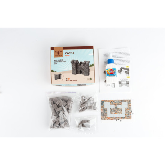 Mini Bricks constructor set, Castle, 85 pcs., Wise Elk™, 70668-WE