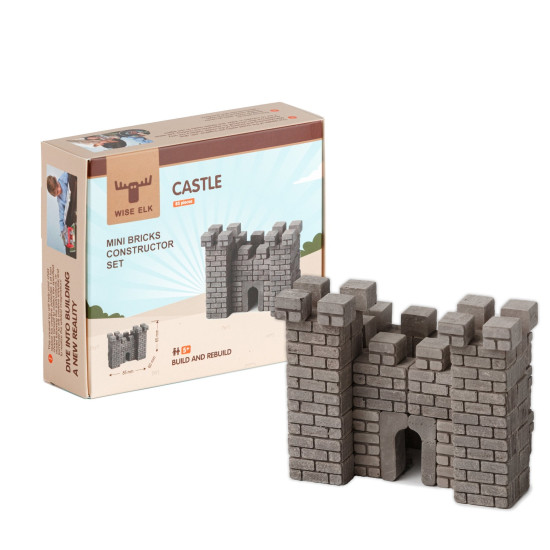 Mini Bricks constructor set, Castle, 85 pcs., Wise Elk™, 70668-WE