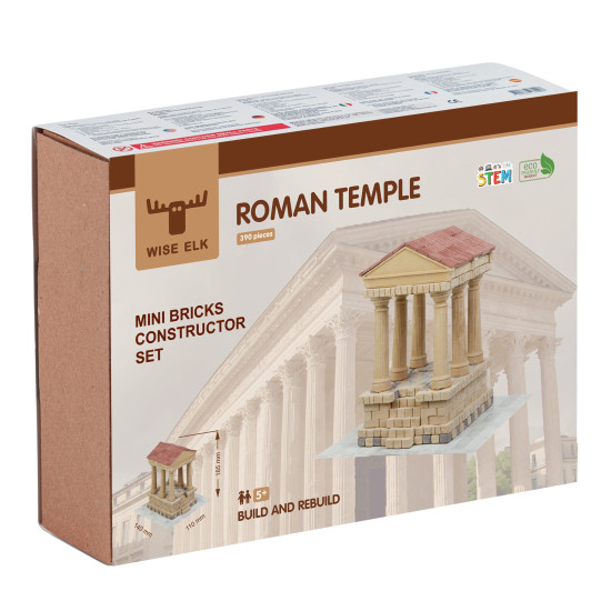 Mazo ķieģeļu konstruktors, Romiešu templis, 390 gab., Wise Elk™, 70576-WE