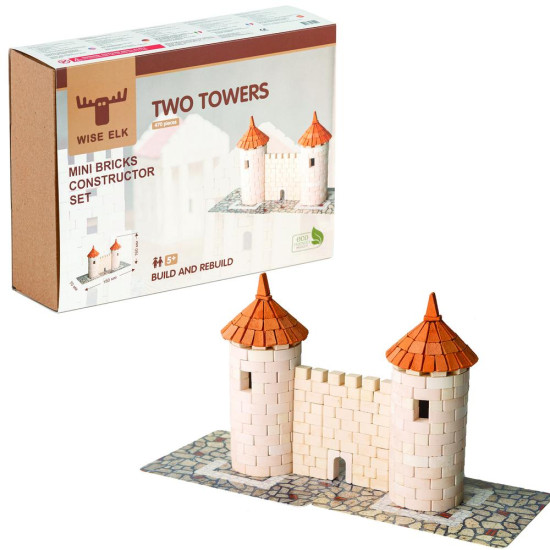 Mažų plytų konstruktorius, Du bokštai, 400 dalių, Wise Elk™, 70224-WE