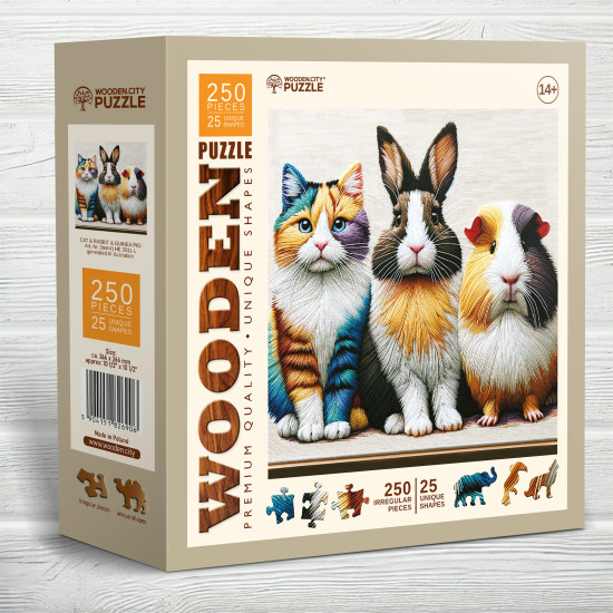 Puidust pusle, Kass & küülik & merisiga, woodencity, HE 0311-L