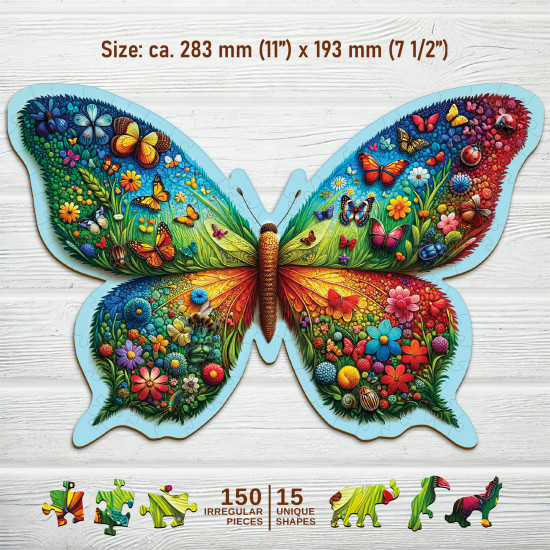 Koka puzle, Krāsains tauriņš, woodencity, HE 0202-M