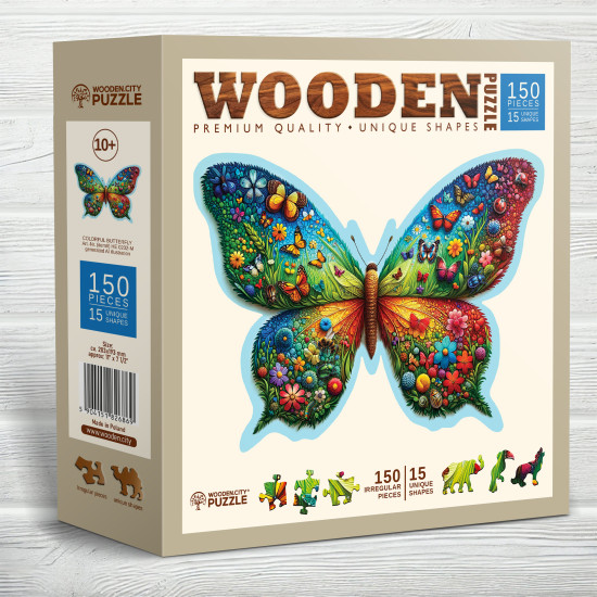 Koka puzle, Krāsains tauriņš, woodencity, HE 0202-M