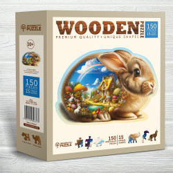 Medinė dėlionė, Saulėtas triušis, woodencity, HE 0201-M