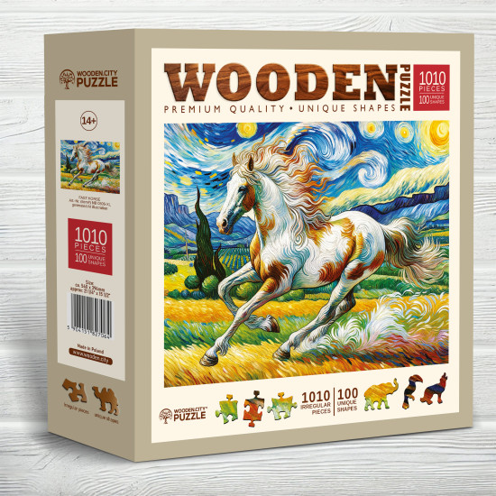 Koka puzle, Ātrs zirgs, woodencity, NB 0806-XL