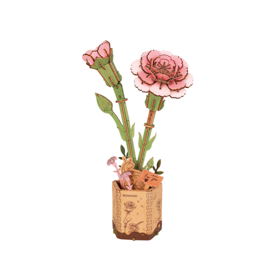 3D Wooden Puzzles - Pink Carnation / TW051. Rowood