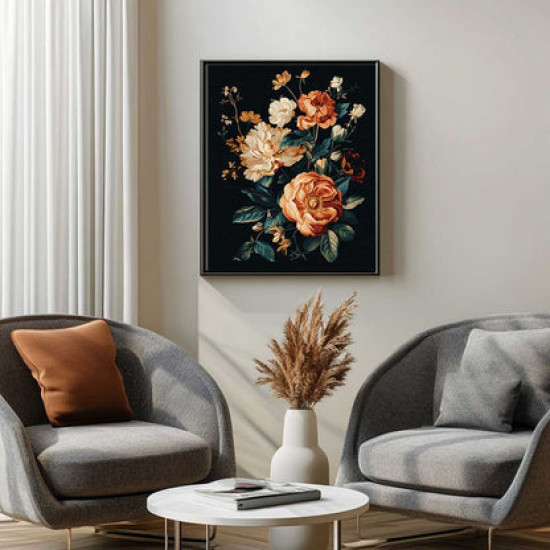 Glezna pēc numuriem, Peoniju ārkārtējā delikatese zeltā, 40x50, Oh-art, JX1211