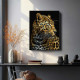 Glezna pēc numuriem, Leopards ar zilām acīm zeltā, 40x50, Oh-art, JX1226