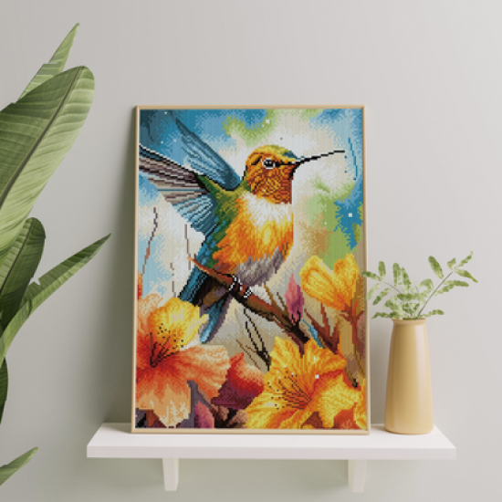 Deimantinė mozaika, Vaivorykštinis kolibris, 40x50, Oh-art, GJ6424
