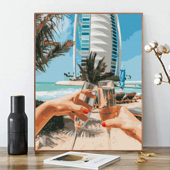 Glezna pēc numuriem 45x50 cm, Azūra Dubaija, Oh-art, GX36347