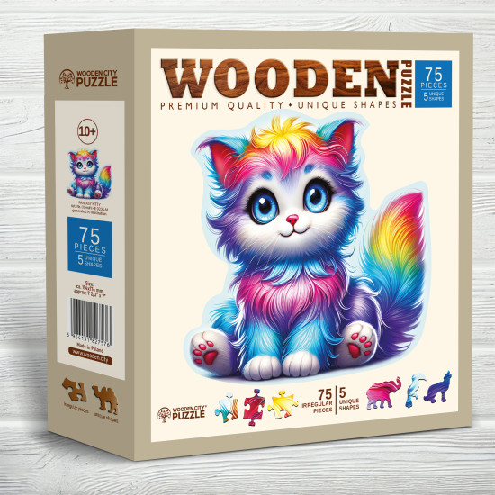 Medinė dėlionė, Fantazijos kačiukas, woodencity, HE0206-M
