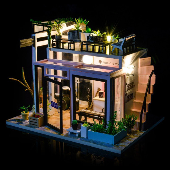 Little Story folding wooden LED model - Music Shop