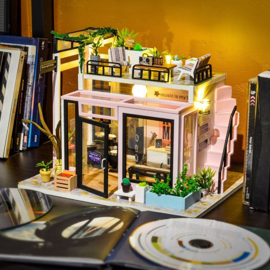 Little Story folding wooden LED model - Music Shop