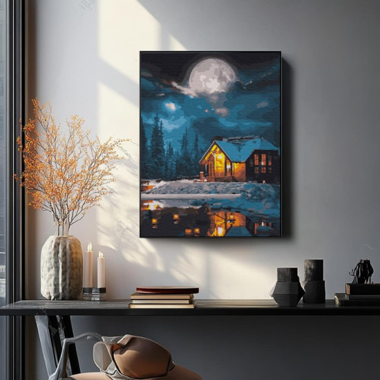Картина по номерам 40x50 cm, Лесная ночь, Oh-art, ANG615