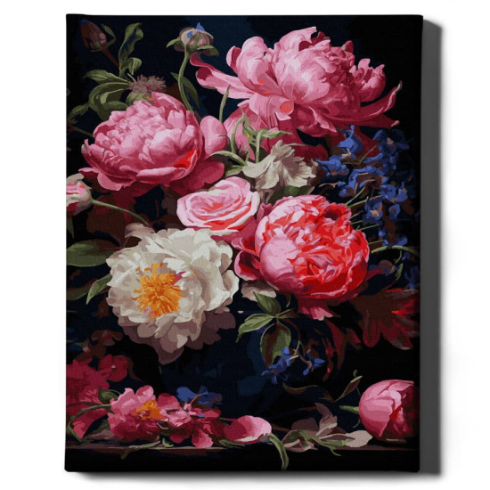 Glezna pēc numuriem 40x50 cm, Peonijas un rozes, Oh-art, ANG790