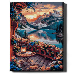 Glezna pēc numuriem 40x50 cm, Kalnu relaksācija, Oh-art, ANG899