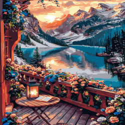 Glezna pēc numuriem 40x50 cm, Kalnu relaksācija, Oh-art, ANG899