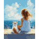 Painting by numbers 40x50 cm, Girl and Cat, Oh-art, ANG970