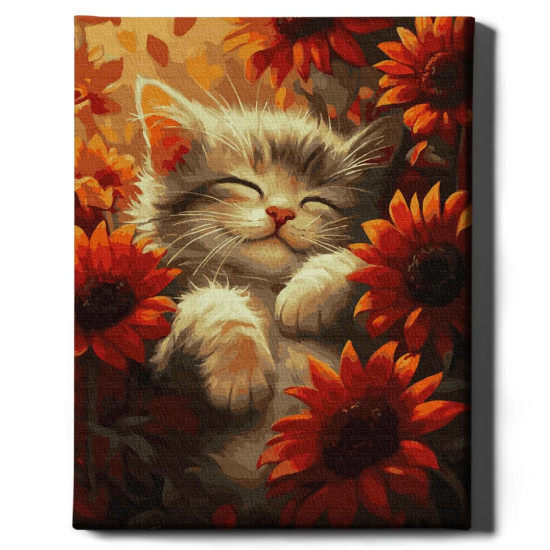 Glezna pēc numuriem 40x50 cm, Saules kaķēns, Oh-art, ANG977