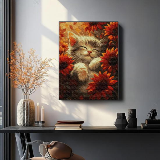Glezna pēc numuriem 40x50 cm, Saules kaķēns, Oh-art, ANG977