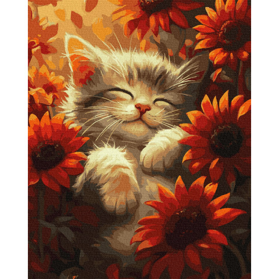 Glezna pēc numuriem 40x50 cm, Saules kaķēns, Oh-art, ANG977
