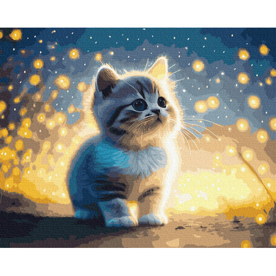 Tapymas pagal numerius 40x50 cm, Kačiukas ir jonvabaliai, Oh-art, ANG983