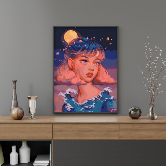 Glezna pēc numuriem 40x50 cm, Debesu Dāma, Oh-art, G656