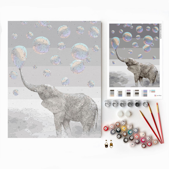 Painting by numbers 40x50 cm, Elephant in a Dreamscape, varvikas, MG2492e