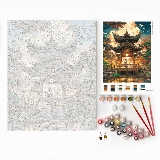 Painting by numbers 40x50 cm, Temple in the Mountains, varvikas, MG2505e, varvikas, MG2505e