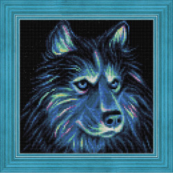Dimanta mozaīka 25x25 cm, Neona haskijs, artkatalog, AZ-1711