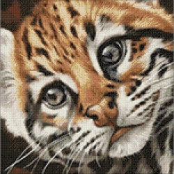 Dimanta mozaīka 38x38 cm, Ocelota kaķēns, artkatalog,WD2427