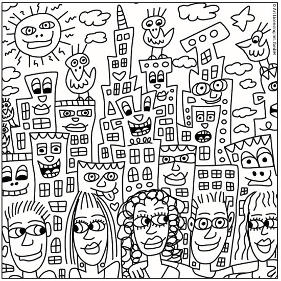 Dažymo menas, James Rizzi, 4 motyvai, 4 rėmeliai, Fridolinas, FR-11153