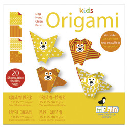 Lasten Origami, koira 20 arkkia 15x15 cm, Fridolin, FR-11372