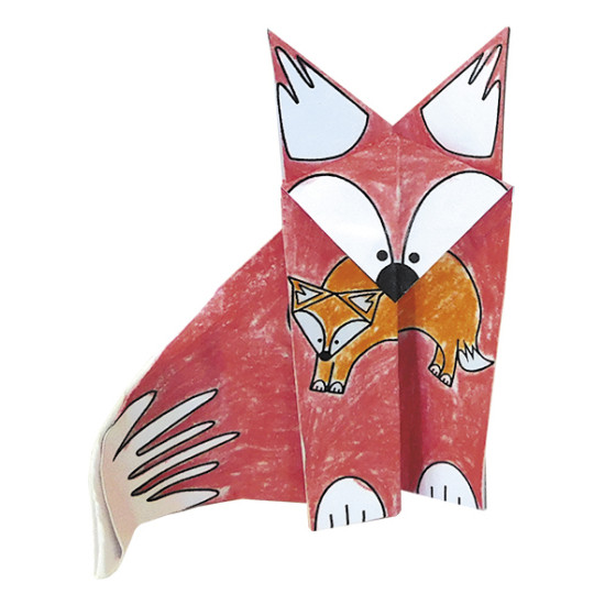 Coloring Origami, Foxes, 20 sheets 15 cm x 15 cm, Fridolin, FR-11382