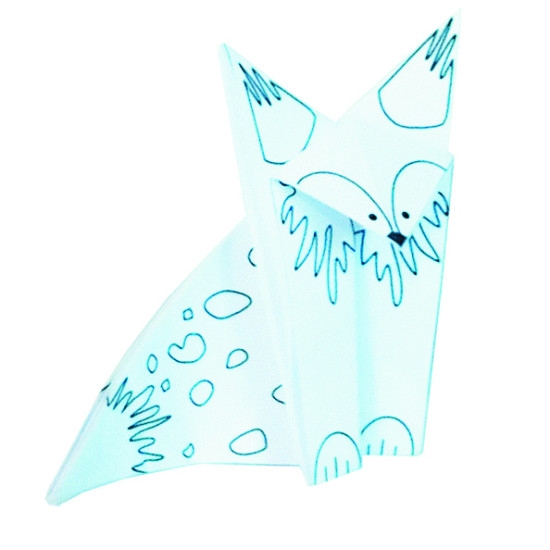 Coloring Origami, Foxes, 20 sheets 15 cm x 15 cm, Fridolin, FR-11382