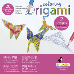 Dažymo origamiai, drugeliai, 20 lapų 15x15 cm, Fridolinas, FR-11384